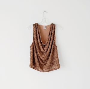 Haute Hippie Sequin Top Brown